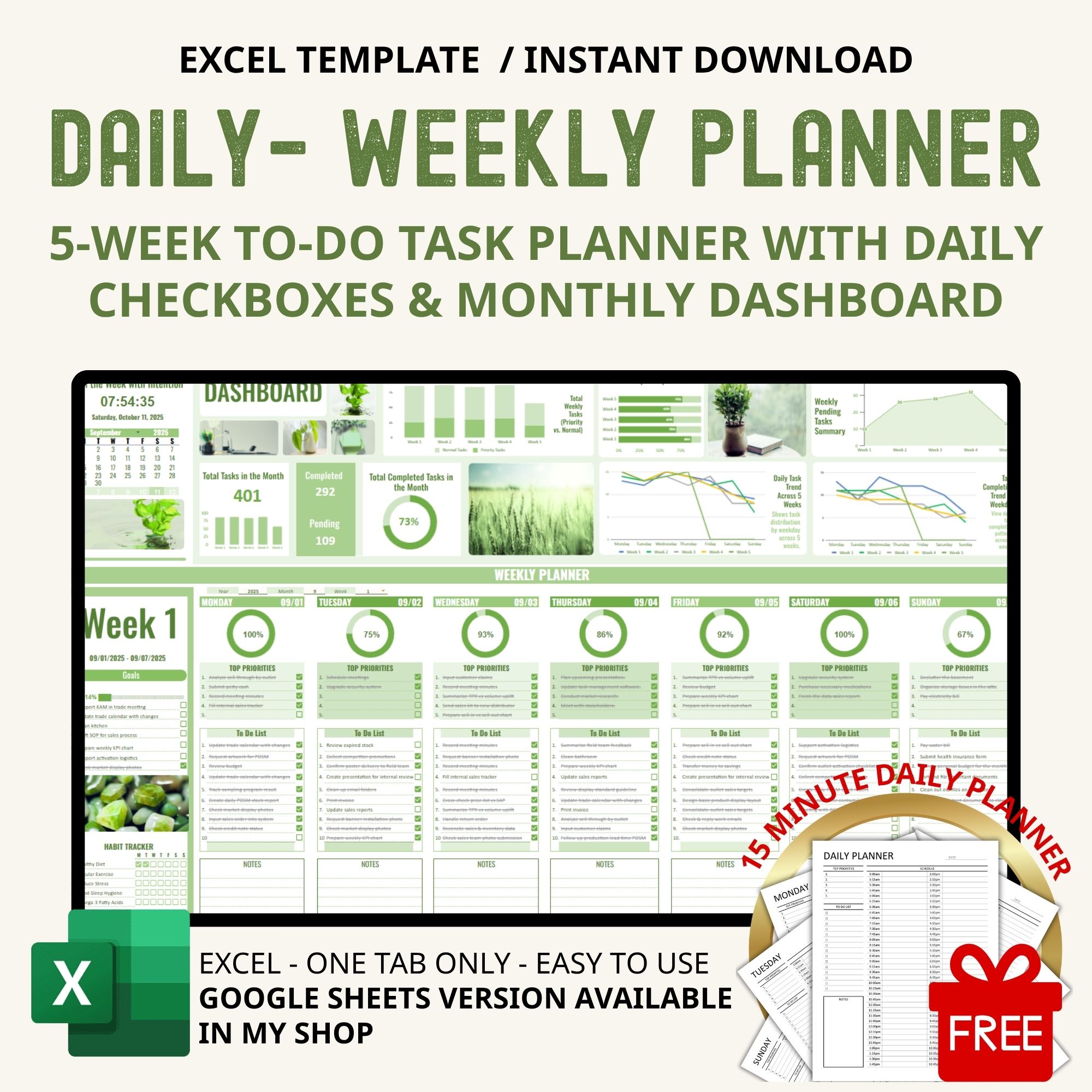 to do list excel, Adhd daily planner, minimalist daily, daily dashboard, daily schedule excel, weekly planner excel, week schedule excel, to do schedule, to do spreadsheet, daily to do excel, weekly to do excel, adhd day planner, dashboard to do list